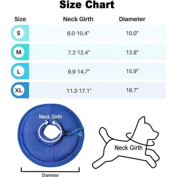 Soft Dog Cones, Adjustable Cone Collar with Hook & Loop and Drawstring (Medium) - Picture 6 of 6